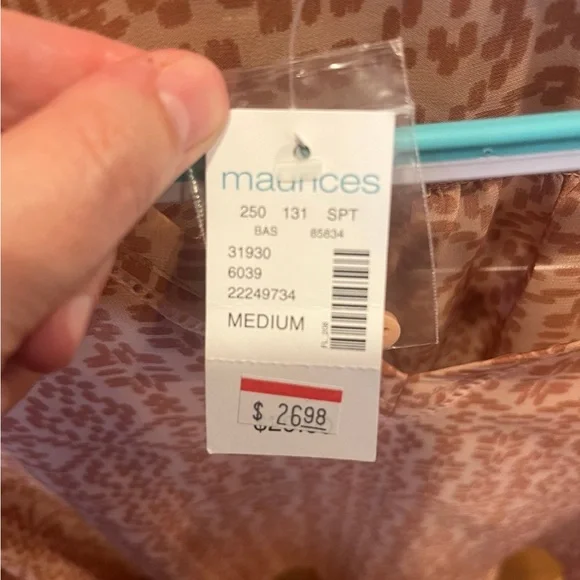 Maurice’s terracotta sheer blouse medium NWT - Picture 4 of 4